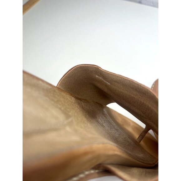 Eileen Fisher Touch Leather Flatform Sandal 7.5 Ladies Brown Color - Picture 9 of 11